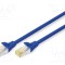 Patch cord DIGITUS RJ45 S/FTP Cat 6a LSZH 0,25m albastru