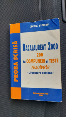 BACALAUREAT 200 DE COMPUNERI SI TESTE REZOLVATE LITERATURA ROMANA STOLERU foto