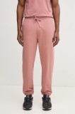 HUGO pantaloni de trening din bumbac culoarea roz, cu imprimeu, 50530435