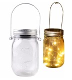 Lampa solara cu 10 LED-uri tip borcan 13.5 x 8 x 7.5 cm Alb Cald, Polux