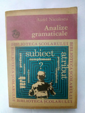 Analize gramaticale - AUREL NICOLESCU foto