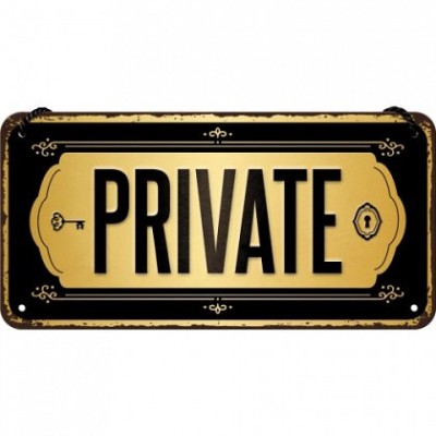 Placa metalica cu snur - Private - 10x20 cm foto