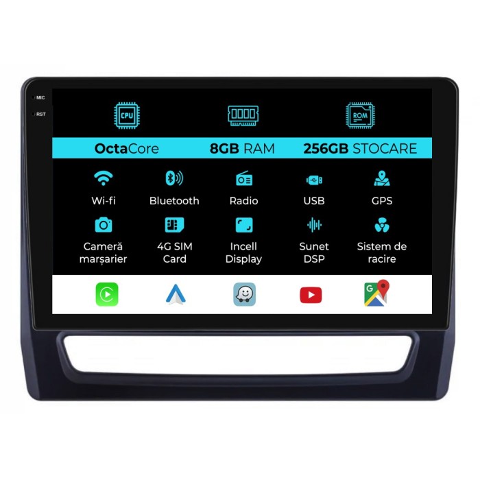Navigatie Dedicata Mitsubishi ASX 2 (2019 - 2025), 10Inch, 8Gb Ram, 256Gb Stocare, Carplay