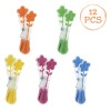 Set C&acirc;rlige Rufe, Softgrip, Multicolor, 12 Bucăți, Model Flori, Plastic Transparent, Oem