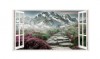 Sticker decorativ, Fereastra 3D, Munte, 85 cm, 251STK, natura si peisaje