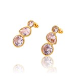 Cercei placati cu aur cu zirconii