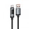 Cablu Date si Incarcare USB-A - USB-C HOCO Display U148, 100W, 1.2m, Negru