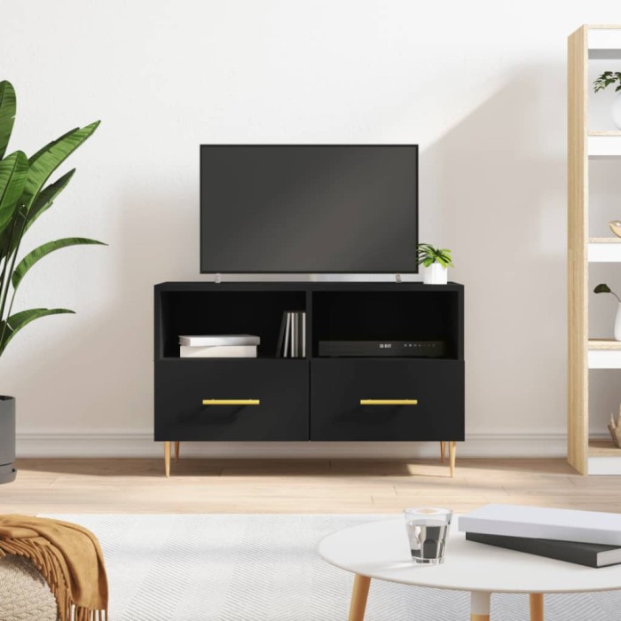 vidaXL Comodă TV, negru, 80x36x50 cm, lemn prelucrat 828957