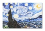 Tablou celebru GIGANT pictat manual, Noapte instelata, 150x100cm ulei pe panza, reproducere Vincent van Gogh