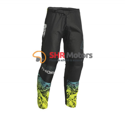 Pantaloni Motocross/Enduro Thor Sector Atlas negru/galben fluorescent foto