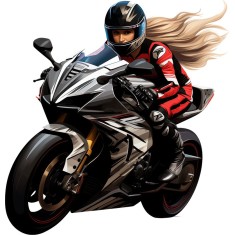 Sticker decorativ, Motocicleta, Negru, 62 cm, 1336STK-7