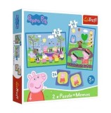 Cumpara ieftin Puzzle Trefk 2 in 1 Memo Peppa Pig - Momente fericite, 102 piese