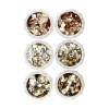 Set 6 buc, Paiete hexagon, decoratiuni aurii pentru unghii
