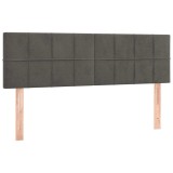 Cumpara ieftin Tablii de pat, gri inchis, 144x5x78/88 cm, catifea