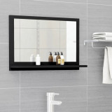Oglinda de baie, negru, 60 x 10,5 x 37 cm, PAL GartenMobel Dekor, vidaXL