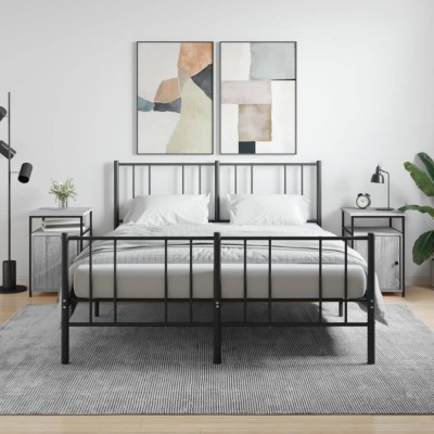 vidaXL Noptiere, 2 buc., gri sonoma, 40x42x60 cm, lemn prelucrat 826040 foto