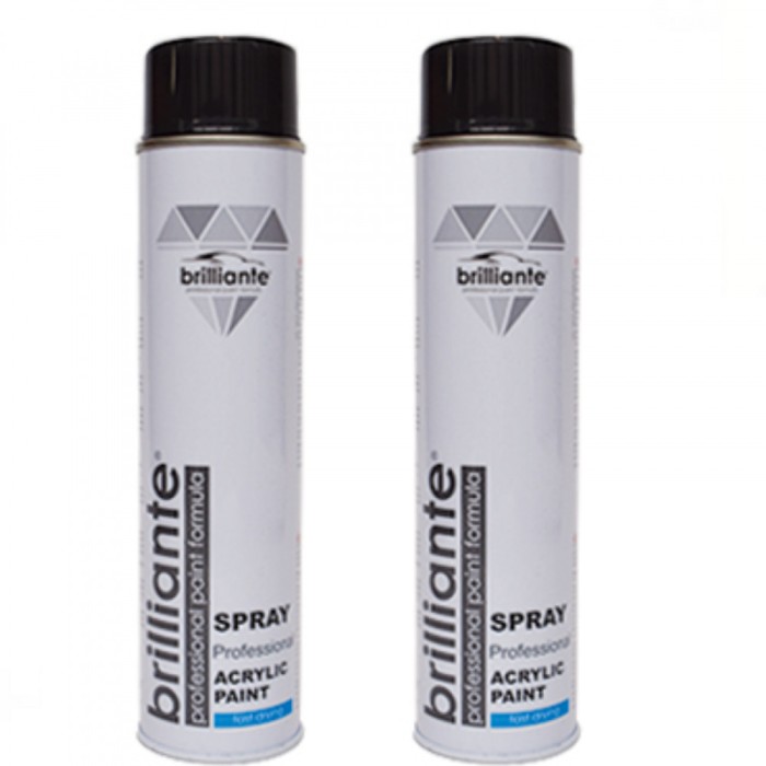 Pachet 2 x Vopsea Spray Acrilica Brilliante Negru Lucios RAL 9005 600 ml