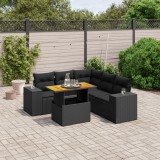 Cumpara ieftin Gossi set mobilier de gradina cu perne, 6 piese, negru, poliratan