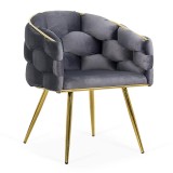 Scaun living gri BUC 251 din catifea cu aspect elegant