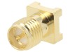 Conector LINX TECHNOLOGIES RP-SMA Tată Reverse Vertical SMT CONREVSMA001-SMD-G Aurit PTFE