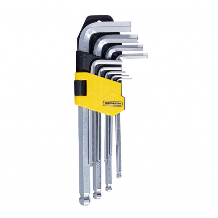 Set 9 chei lungi imbus cu bila Cr-V Top Master Pro, 1.5-10 mm