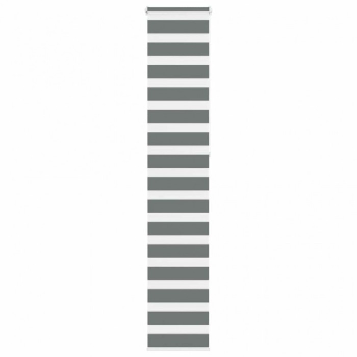 Jaluzea tip zebra gri &icirc;nchis lățime țesătură 40,9 cm poliester