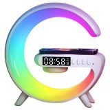 Lampa Smart LED RGB si difuzor cu Bluetooth, incarcator wireless pentru telefoane