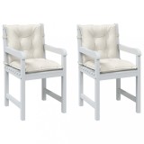 vidaXL Perne scaun cu spătar scund 2buc. melanj crem 100x50x7cm textil 4002385