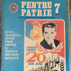 REVISTA PENTRU PATRIE,No.7/1985 / Stare foarte buna