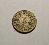 Elvetia 5 Rappen 1850 Frumoasa, Europa