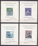 SPANIA 1961-300 ANI MOARTEA PICTORULUI DIEGO VELAZQUEZ BLOCURI NEDANTELATE MNH, Nestampilat