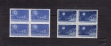 ROMANIA 1961 LP 520 ECLIPSA TOTALA DE SOARE BLOCURI DE 4 TIMBRE MNH, Nestampilat