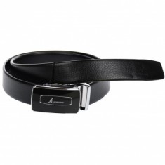 Curea din piele pentru barbati, catarama metalica fara ac, latime 3.5 cm, lungime reglabila, negru - LS208NSBR