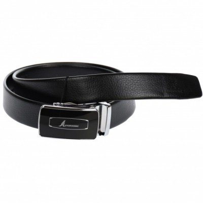 Curea din piele pentru barbati, catarama metalica fara ac, latime 3.5 cm, lungime reglabila, negru - LS208NSBR foto