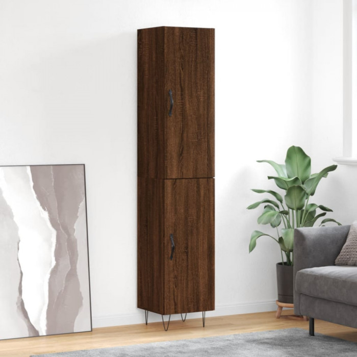 vidaXL Dulap &icirc;nalt, stejar maro, 34,5x34x180 cm, lemn prelucrat