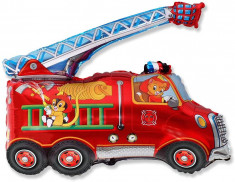 Balon figurina masina pompieri, multicolor, 74 cm x 43 cm foto