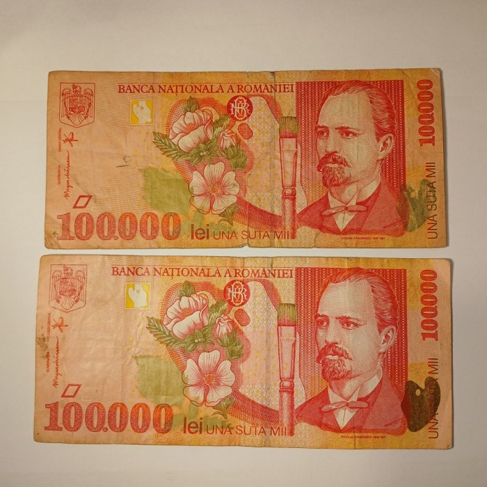 Di.158. Bancnota 100 000 lei 1998 circulata