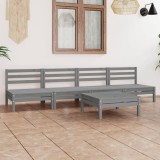 VidaXL Set mobilier de grădină, 5 piese, gri, lemn masiv de pin