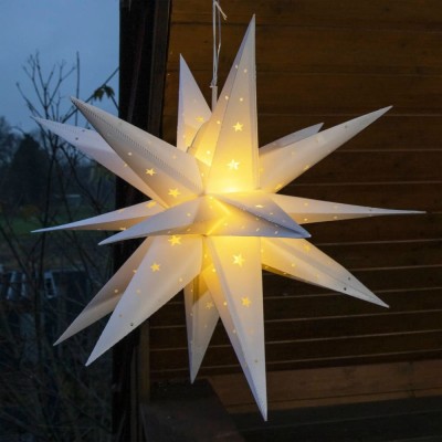 Decoratiune tip Felinar Stea de Craciun Iluminata LED, Diametru 58 cm foto