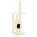 Cumpara ieftin Ansamblu pisici cu stalpi din funie de sisal, crem, 104 cm