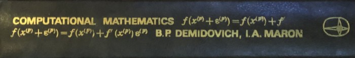 COMPUTATIONAL MATHEMATICS by B. P. DEMIDOVICH, I. A. MARON, 1987