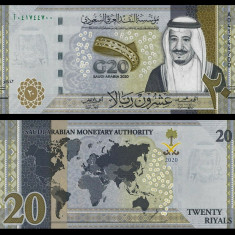 ARABIA SAUDITA █ bancnota █ 20 Riyals █ 2020 █ COMEMORATIV █ CU EROARE █ UNC
