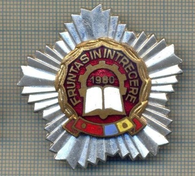 Y 823 INSIGNA - ,,FRUNTAS IN INTRECERE&amp;quot; -1980 - PENTRU COLECTIONARI foto