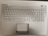 Carcasa superioara cu tastatura palmrest Laptop, Asus, N501J, N501JW, N501JM, N501JW-A, 90NB0871-R31US0, 13NB07D1AM0311, iluminata, layout US