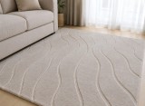 Cumpara ieftin Covor Oksi 38012-202, Marime 60 x 110 cm, Bej, Inaltime Fir 6,5 mm, Antialergic, Polipropilena, Living, Dormitor, Hol