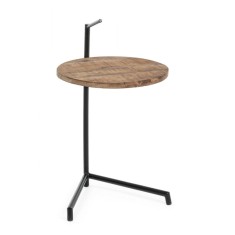 Masuta de cafea din fier cu blat lemn mango Walton 38 cm x 44 cm x 63 h