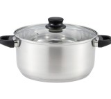 Oala inox 22cm Hausberg HB-H EKO 782 cu capac sticla inductie