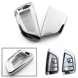 Husa Cheie Smartkey BMW 3/4 Butoane Seria G SILVER TPU+PC