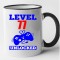 Cana maner negru personalizata Level 77 unlocked, INOVATIX&reg;. 330ml