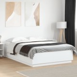 VidaXL Cadru de pat, alb, 140x200 cm, lemn prelucrat